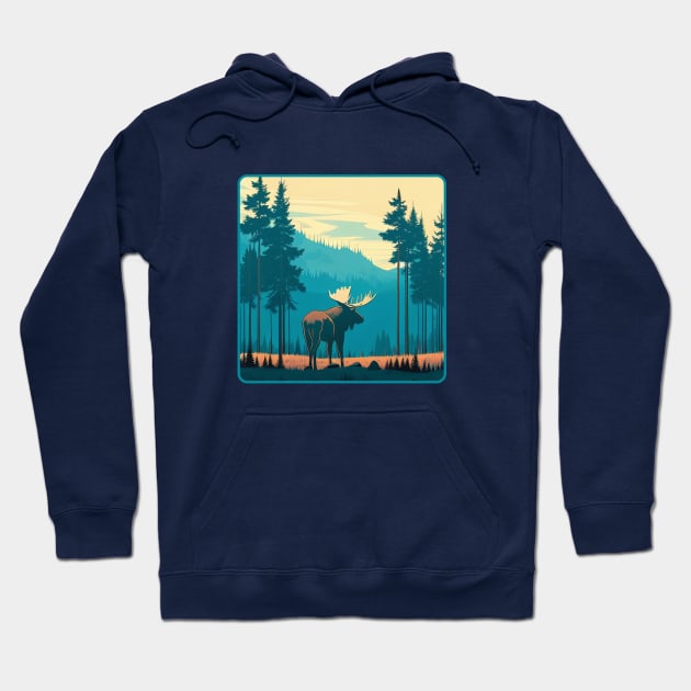 Blue Mountain Moose Hoodie by Sunshine-thru-the-tees